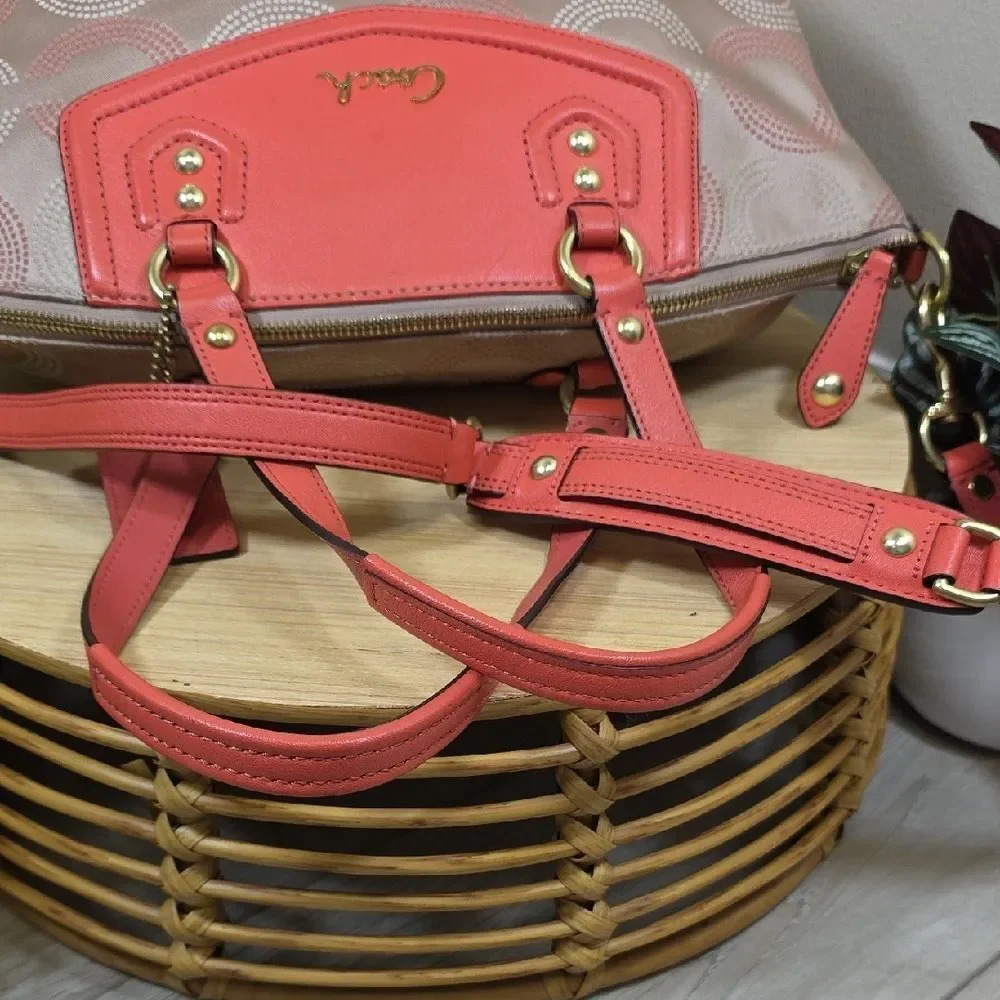Coach Ashley Dotted Op Art Tote & Matching Wallet